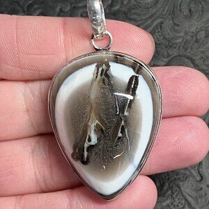 Mossy Blue Owyhee Opal Stone Crystal Jewelry Pendant